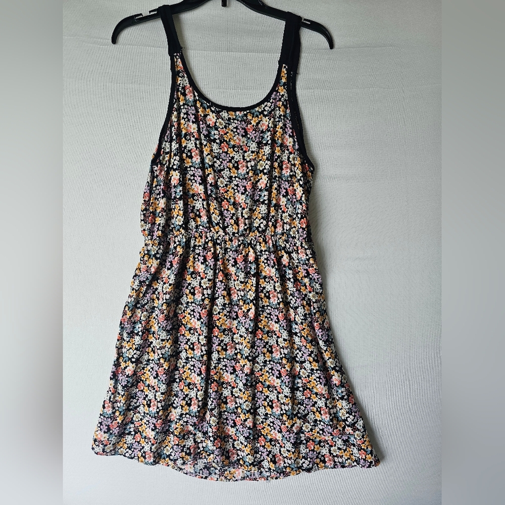 J for Justify Floral Tank Dress in Black with Pink, Yellow, White Flowers - Picture 8 of 11